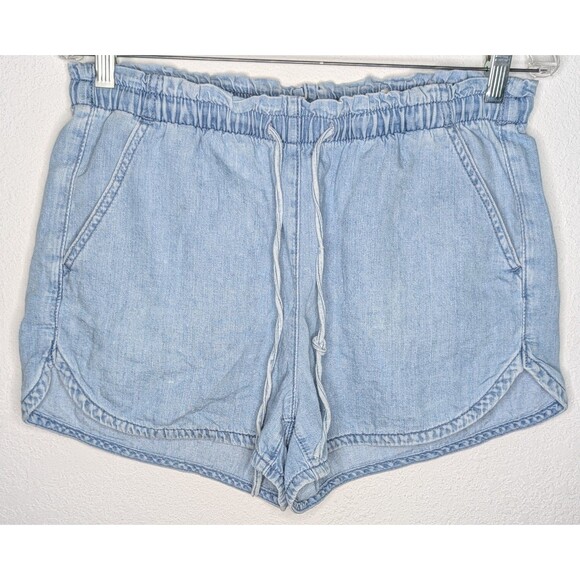 American Eagle Shorts Pocket Lightweight Denim Drawstring Size Medium (32) (667) - Picture 1 of 4